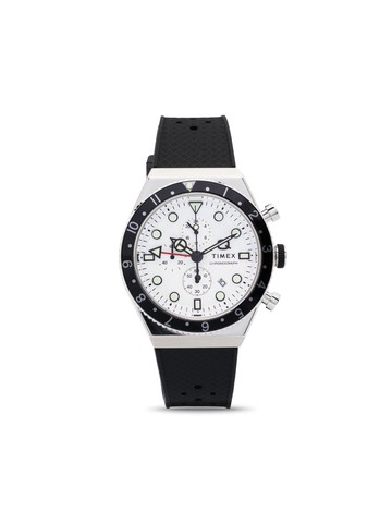 TIMEX - Q Timex Three Time Zone Chronograph 40mm - men - Rubber/stainless steel/Other Materials - One Size - Black