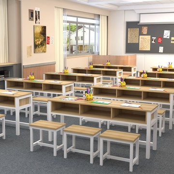 【台灣公司 可打統編】學校課桌椅中小學生雙人課桌輔導班培訓桌補習班帶抽屜課桌椅直銷 y8182