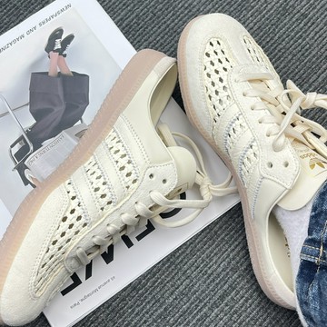 ADIDAS ORIGINAL SAMBA MULE 米色 編織鞋 懶人 穆勒鞋 透氣包頭 度假風 KH7719