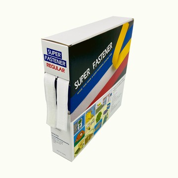 褙膠魔鬼氈盒裝 寬2.5cm 長25M 白色(勾面+毛面各1入)