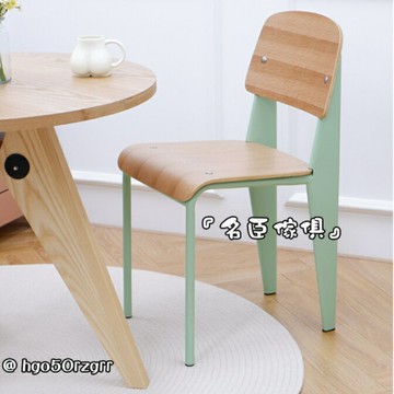 餐椅 單人椅 靠背椅 復古椅 北歐實木金屬餐椅復古靠背椅子天然舒適餐桌椅家用餐廳座椅標準椅