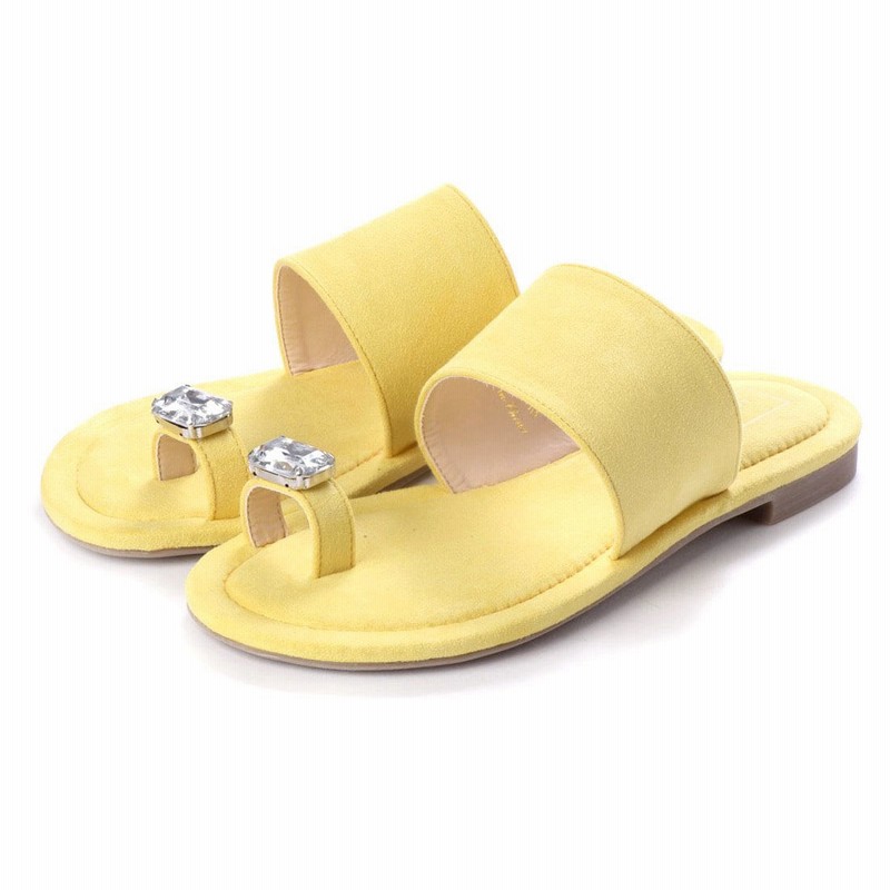バニティービューティー Vanity Beauty ビジュートングサンダル イエロースエード 通販 Lineポイント最大5 0 Get Lineショッピング