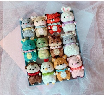 非成品手工diy十二生肖毛線玩偶掛件編織小老虎手工材料包含圖解打發時間 居家小物