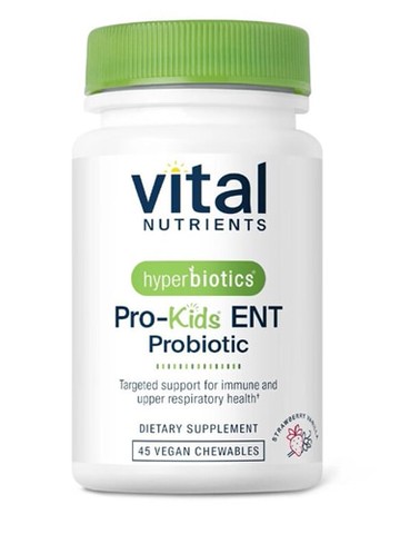 Hyperbiotics PRO-Kids ENT Chilldren's Oral Probiotics Strawberry Vanilla 45 Chewable Tablets