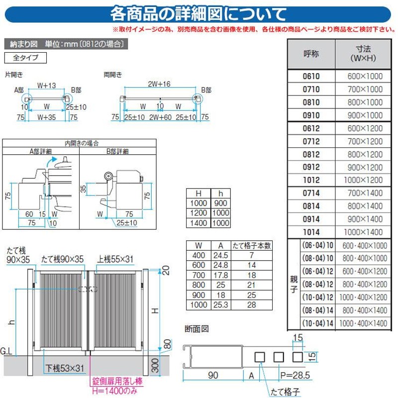 門扉関連商品 形材門扉 レジリア 門柱タイプ T1型 片開きセット 専用