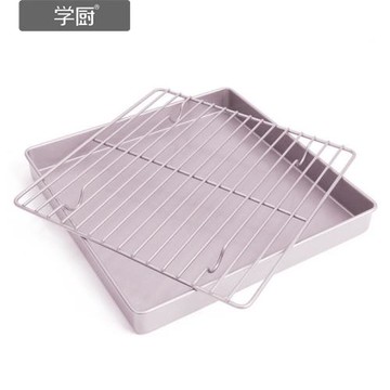 學廚家用烤箱烘焙10.5寸冷卻網架正方形蛋糕面包烤盤用不沾烤架