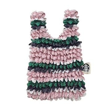 星巴克春日條紋輕巧彈性提袋