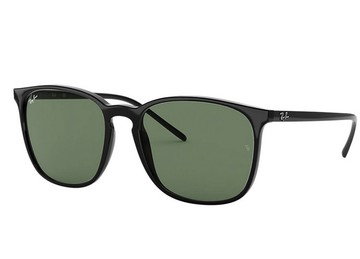 RAY BAN 亞洲版 舒適加高鼻翼 時尚太陽眼鏡 RB4387F 901/71 黑框墨綠鏡片 公司貨