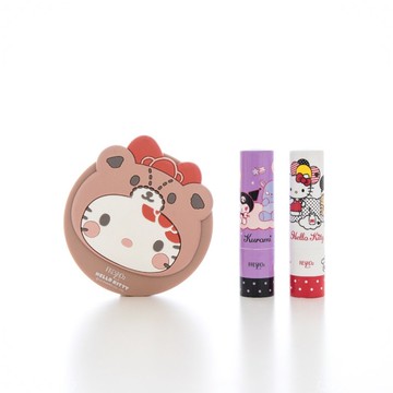 FreshO2x三麗鷗 快速補妝組 三麗鷗 潤唇膏 手拿鏡 可愛