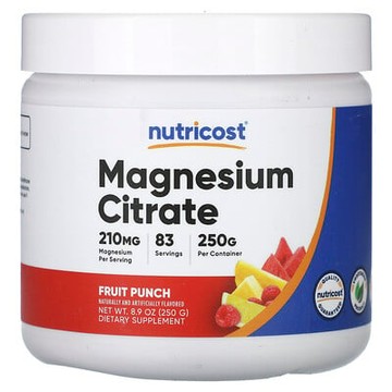 Nutricost, 檸檬酸鎂，水果潘趣酒，8.9 盎司（250 克）