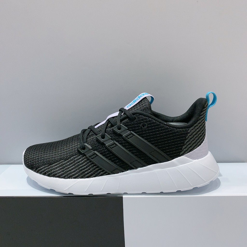 adidas QUESTAR FLOW 女生黑藍色舒適輕量慢跑鞋EG3640推薦| 蝦皮商城