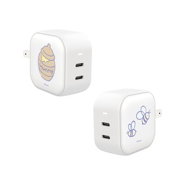 【正版授權】Disney小熊維尼-蜂蜜罐GaN 45W Type-C雙孔充電頭