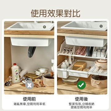 伸縮桿收納組合【Y060】台灣出貨 廚房水槽下收納置物架 下水槽收納置物架 廚房隔板收納架 櫥櫃收納 櫥櫃收納架