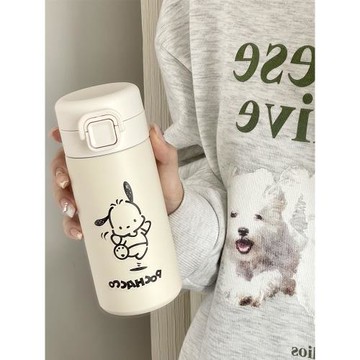 帕恰狗保溫杯女生高顏值可愛吸管便攜咖啡杯子ins風兒童學生水杯