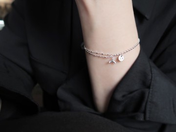 925純銀 小海豚尾巴 不對稱鍊 客製化刻字 手鍊 免費送禮包裝