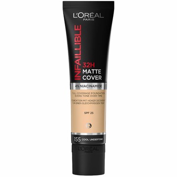 L'Oréal Paris Infallible 32hr Matte Cover Foundation 30ml (Various Shades) - 155 Natural Rose