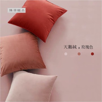 【騰源織品｜24hr出貨】素色天鵝絨紅粉色系抱枕套|共6色| 40x40 | 45x45 | 50x50 | 60x60