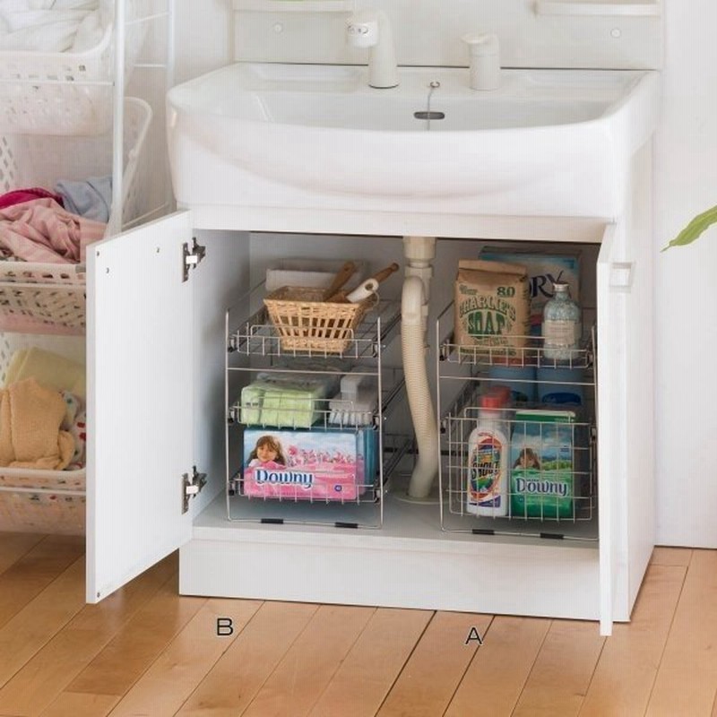 洗面所収納 隙間収納 ステンレス製洗面台下ラック 幅25 5ｃｍ 通販 Lineポイント最大0 5 Get Lineショッピング