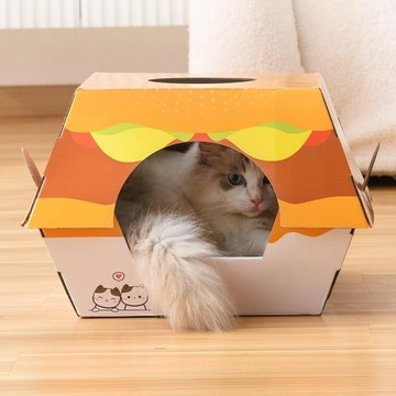預購中【寵家 Pet Home】寵家 Pet Home DIY麥當勞漢堡盒巨無霸硬紙盒貓咪屋 (不挑款出貨)