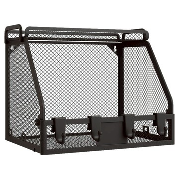 上手家居 雙層網格廚房置物架/廚房收納架/廚房收納/醬料收納架/廚房壁掛架/調料置物架  1個  黑色  33 x 24 x 27cm