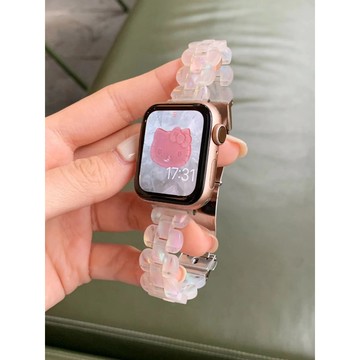 適用iwatch se 蘋果手表34567代 Apple Watch 38/40/44MM 樹脂透明錶帶 TPU一體表帶