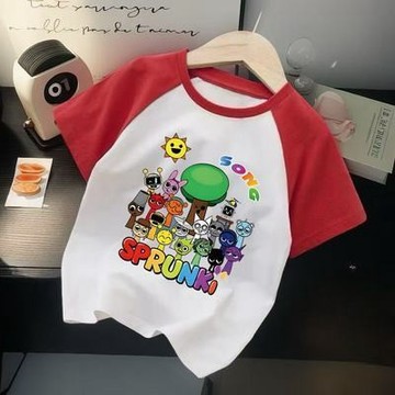 🔥台灣出貨 Sprunki童裝 節奏盒子短袖 節奏盒子衣服 兒童短袖 音樂盒子男女童裝 純棉短袖 T恤上衣 女童男童衣服