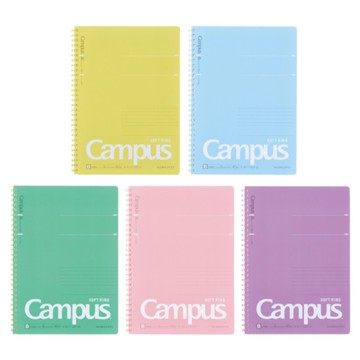 KOKUYO Campus 軟線圈筆記本點線B罫 B5-藍/綠/粉/紫/黃