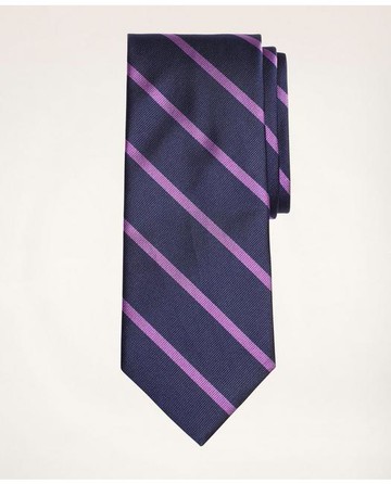 Brooks Brothers Men's Rep Tie | Navy/Purple | Size Regular