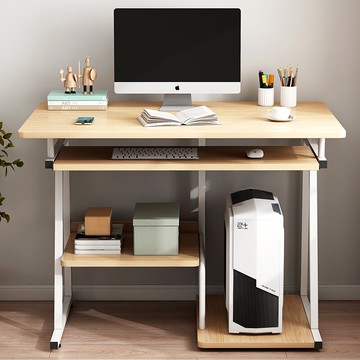 電腦桌臺式家用臥室書桌書架一體桌簡易辦公桌學生學習寫字小桌子