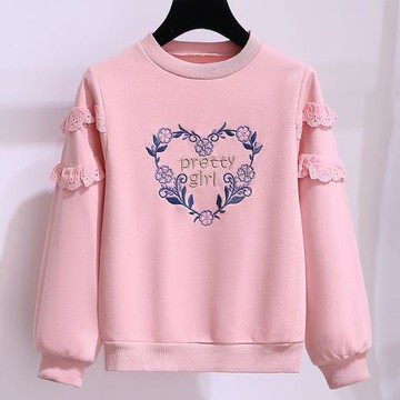 女童加絨衛衣春秋裝2025新款長袖T恤網紅炸街秋冬兒童加厚打底衫