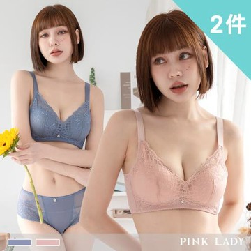 【PINK LADY】2件組-AB罩杯 清語戀曲 無鋼圈 均勻微加厚罩杯 單件內衣(蕾絲/包覆/集中/雙膠條/女內衣)6217