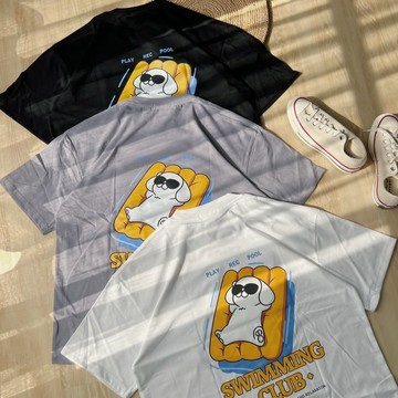 【MasCool 】SWIMMING CLUB短袖 短T 短袖TEE 短踢 素踢 落肩 T恤 T-SHIRT 寬鬆