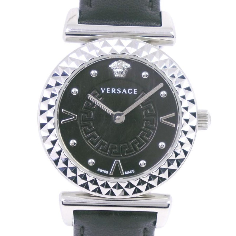 VERSACE ヴェルサーチ ミニヴァ二ティ VEAA00118 腕時計 SS×レザー ...