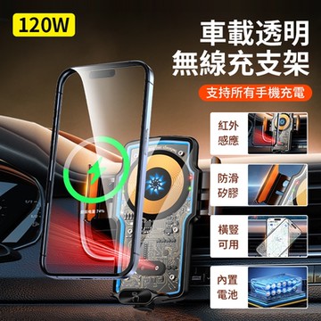 ANTIAN 自動開合透明車載無線充導航支架 萬向旋轉車用手機支架 出風口重力手機支架