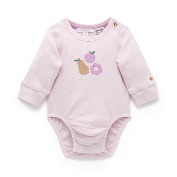澳洲Purebaby有機棉嬰兒包屁衣/新生兒 連身衣 粉色水果