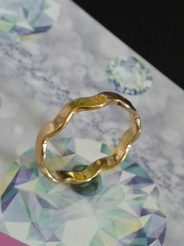 vintage AVON 1978年 金色波浪戒 戒指
