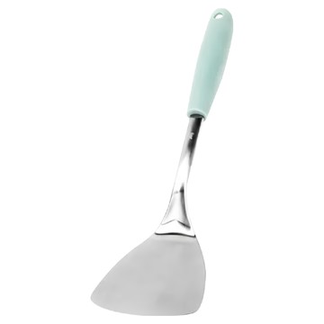 LuigiFerrero 不鏽鋼鍋鏟 33公分長 適用於煎烤 輕鬆翻面  粉藍色  1支