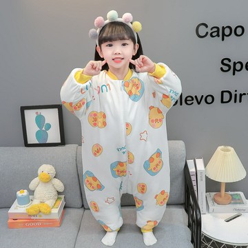嬰兒睡袋秋冬季加厚新款寶寶分腿防踢被兒童連體睡衣小孩恒溫保暖鑫弘-萌寶童裝可開發票