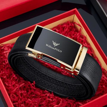 正品保羅皮帶男真皮潮2023新款自動扣商務休閑腰帶奢侈品商務褲帶