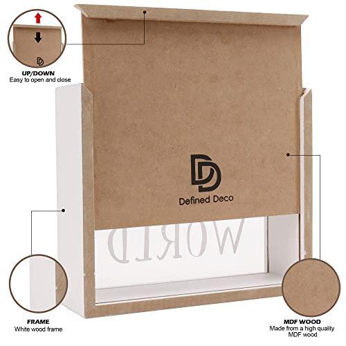 定義されたデコウッドシャドーボックス貯金箱木製シャドーボックスディスプレイケース大人のための貯金箱 木製サイン2個セット