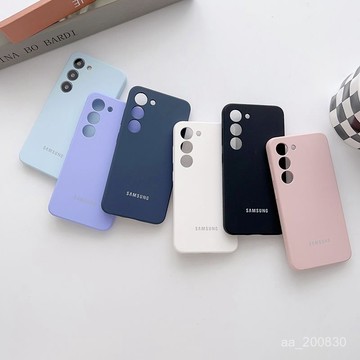 💖限時特價💖三星galaxys23機殻簡約男女液態硅膠s24ultra/s22+全包鏡頭防摔軟