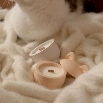 【 🐱 貓奴必買｜貓咪耳朵造型】午後奶茶｜香甜調 水泥香氛蠟燭 (80g)