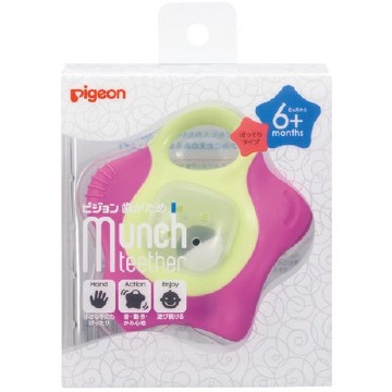 Pigeon Teething Ring for Babies 6 Months and Up, Chunky Type, Starberry, 1 Piece