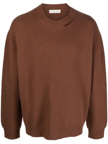 Paura - cut-out virgin wool jumper - men - Virgin Wool - M - Brown