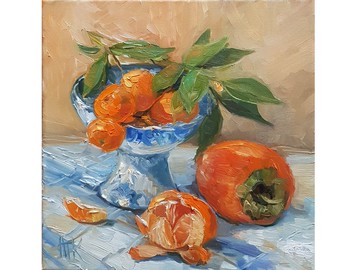 橘子畫  原創藝術   靜物  水果油畫  橘子油畫