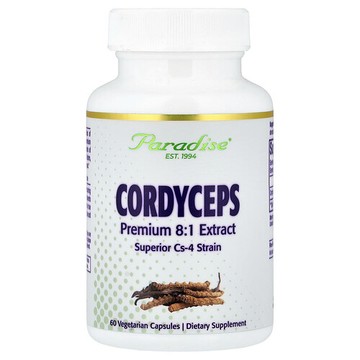 Paradise Herbs, 蟲草提取物，60 粒素食膠囊（每粒 400 毫克）