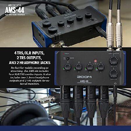 Zoom AMS-44 4x2 USB Audio Interface Bundle for Music and Streaming w  SR360 Over-Ear Dynamic Headphones   two TRS Cable   two Pro Audio XLR 並行輸入品