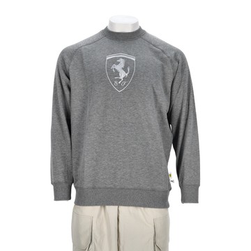 Puma 法拉利車迷系列 男款 灰色 歐規 法拉利 大盾 印花 圓領 長袖 63278807