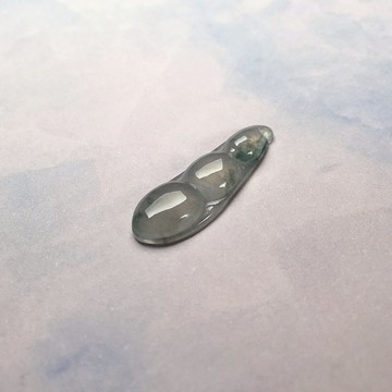 冰種飄花翡翠福豆 | 戒面 | 裸石 | 天然緬甸A貨翡翠 | 送禮