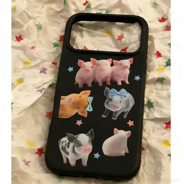 ✨iphone手機殼✨ins風星星豬仔iPhone17ProMax蘋果手機殼15/16情侶防摔網紅可愛女